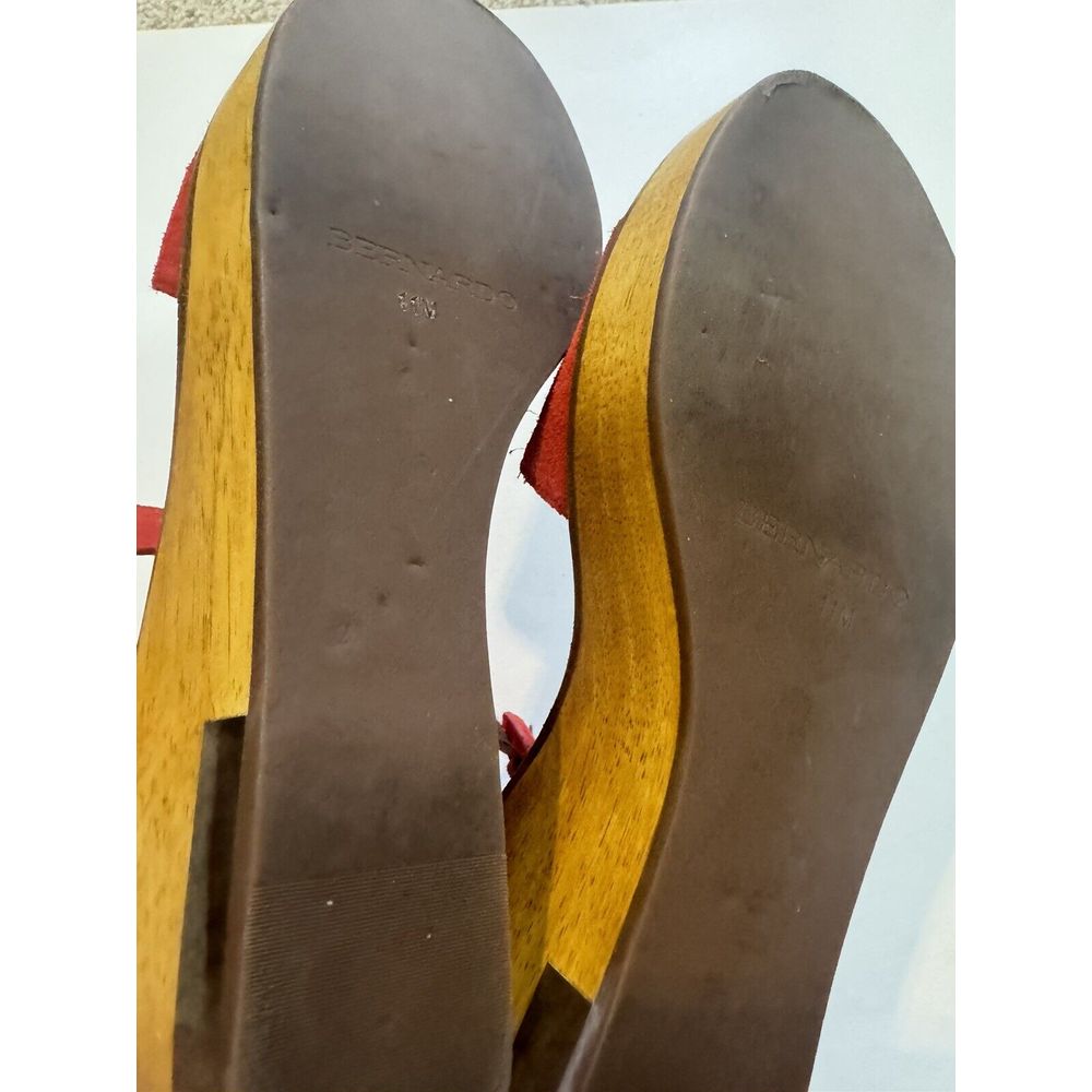 Bernardo Womens Orange Suede Kate Calf Ankle Strap Heels Size 11m — image 5 of 7